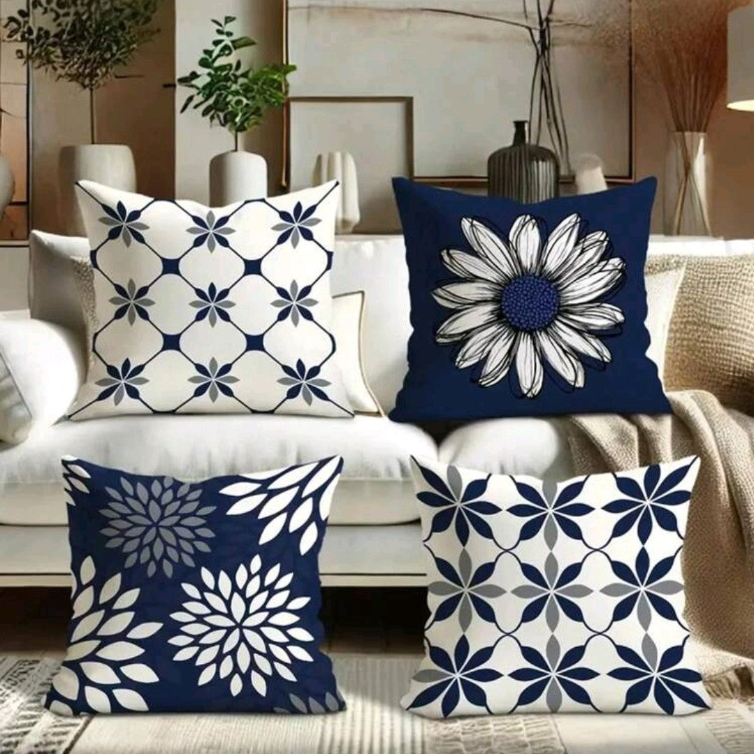 Geometric Floral Pattern Pillow Covers