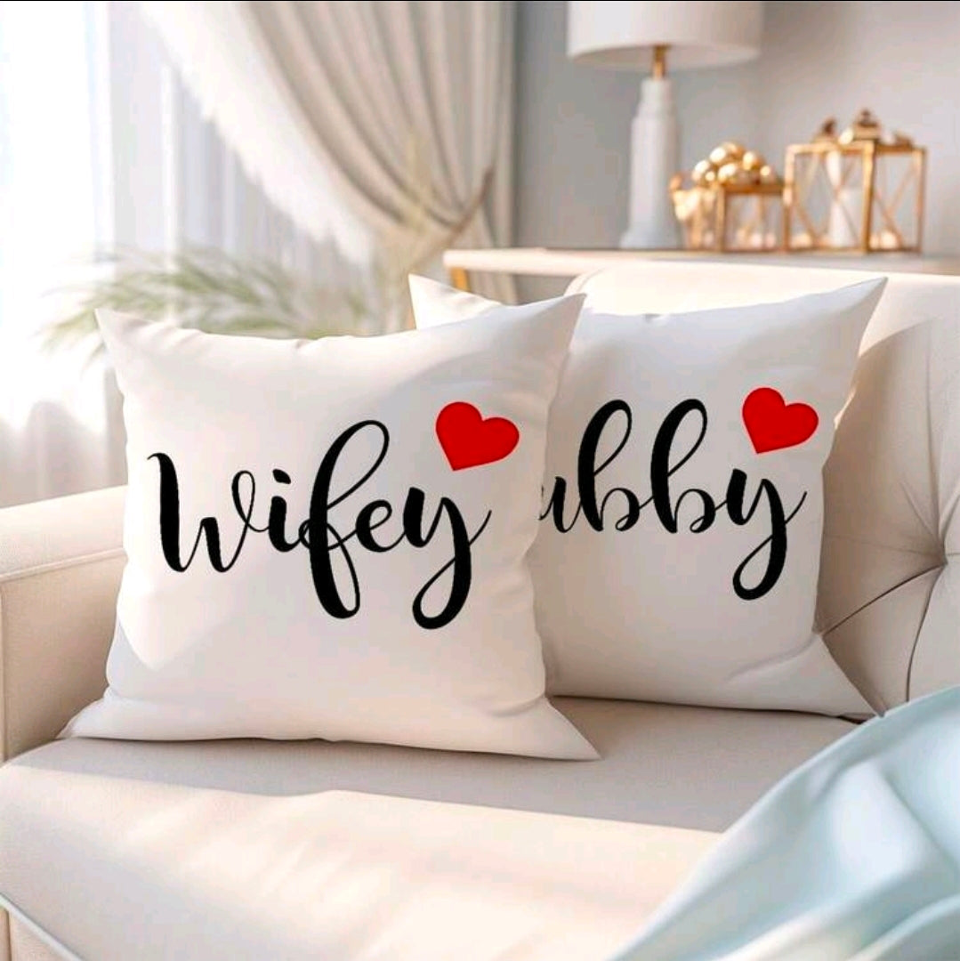 Hubby & Wifey Couple Cushion Covers