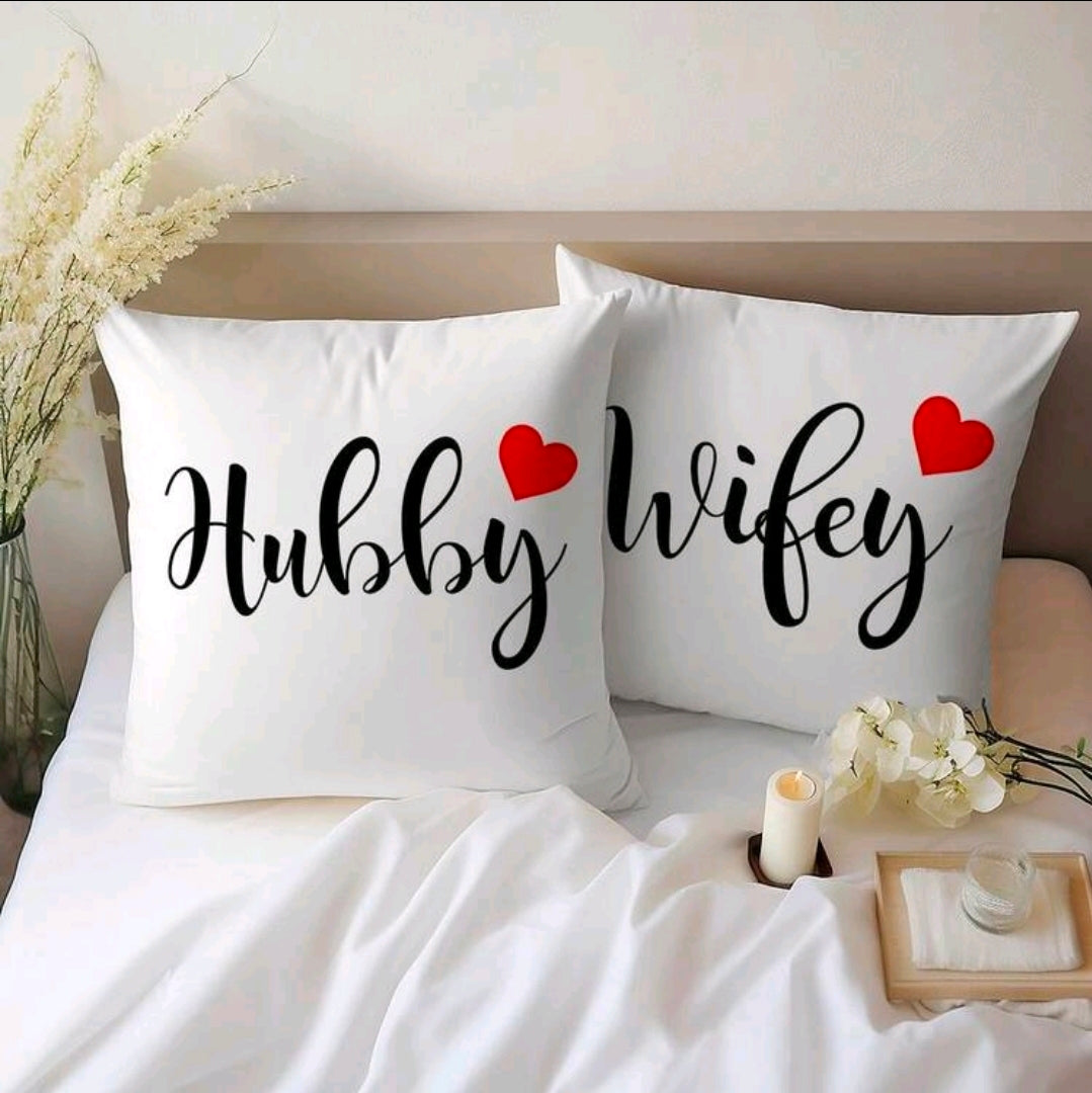 Hubby & Wifey Couple Cushion Covers