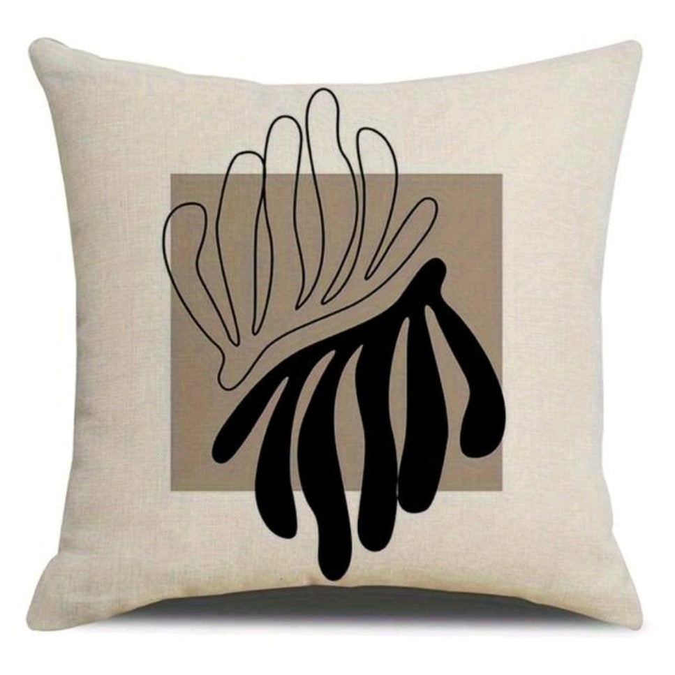 Minimalist Beige & Black Pillow Covers