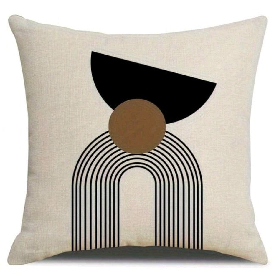 Minimalist Beige & Black Pillow Covers