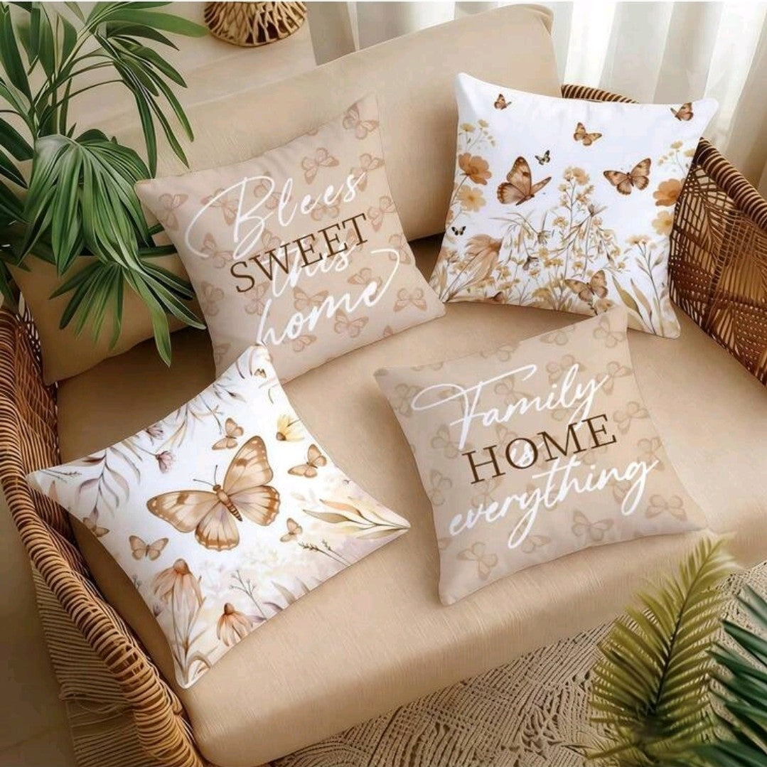 Butterfly Floral Decorative Cushion Covers