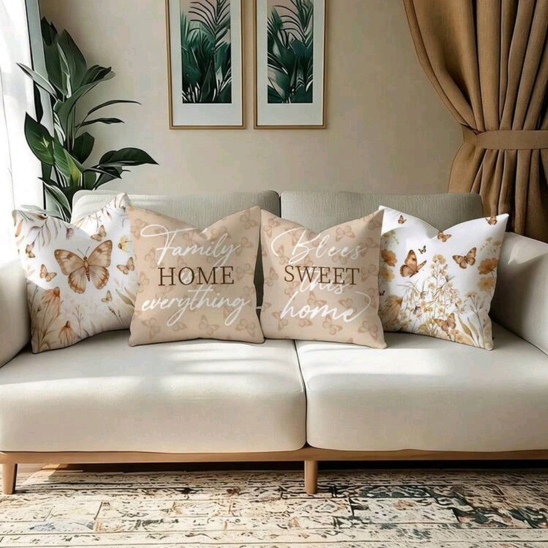 Butterfly Floral Decorative Cushion Covers
