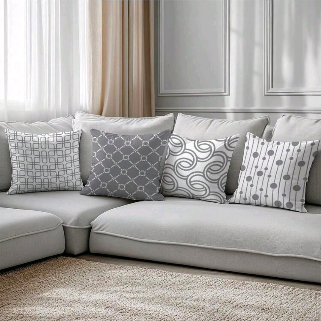 Luxury Grey & White Decorative Pillows