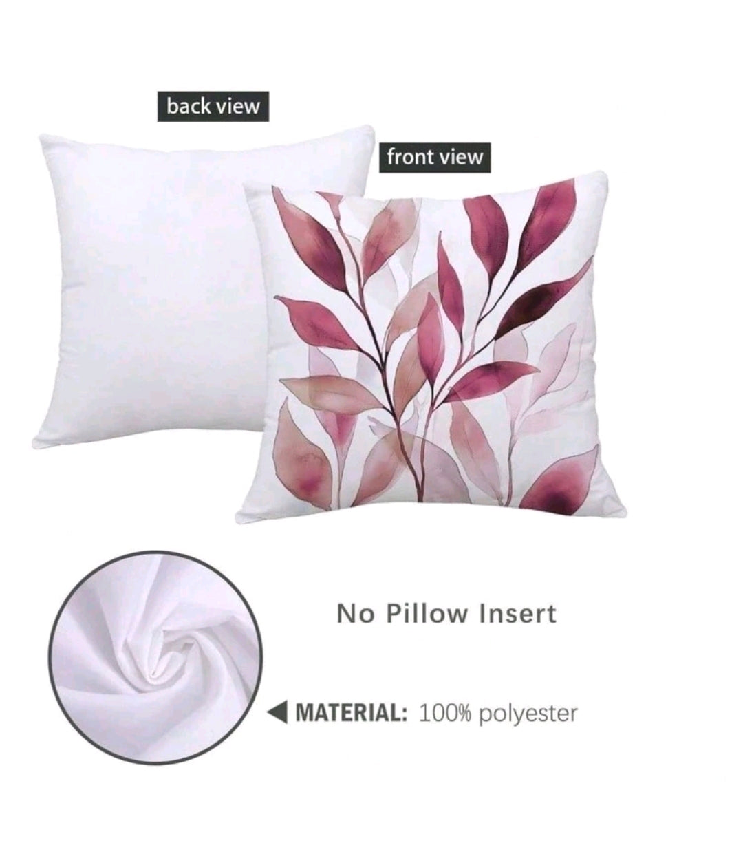Burgundy Watercolour Botanical Cushion Covers