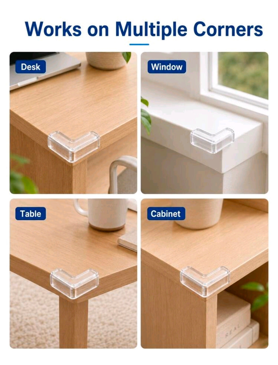 Ultra-Clear L-Shaped Baby Proofing Corner Protectors (Pack of 3)