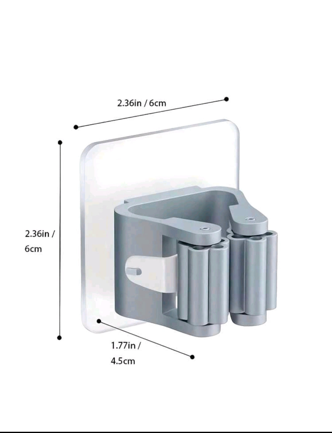 No-Drill Wall-Mounted Mop & Broom Holder