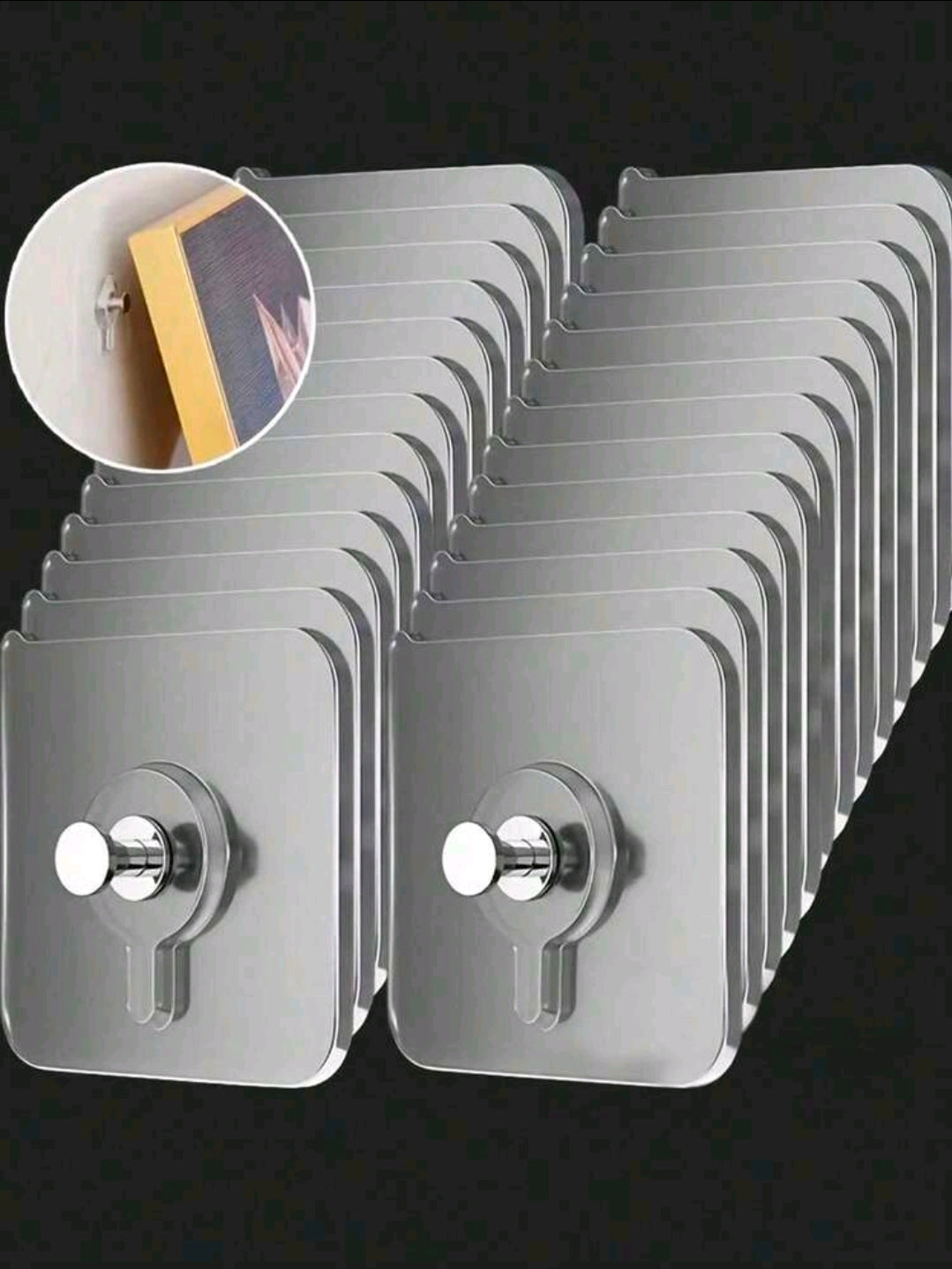 Pack of 10 Damage-Free Wall Hooks for Picture Frames & Wall Decor