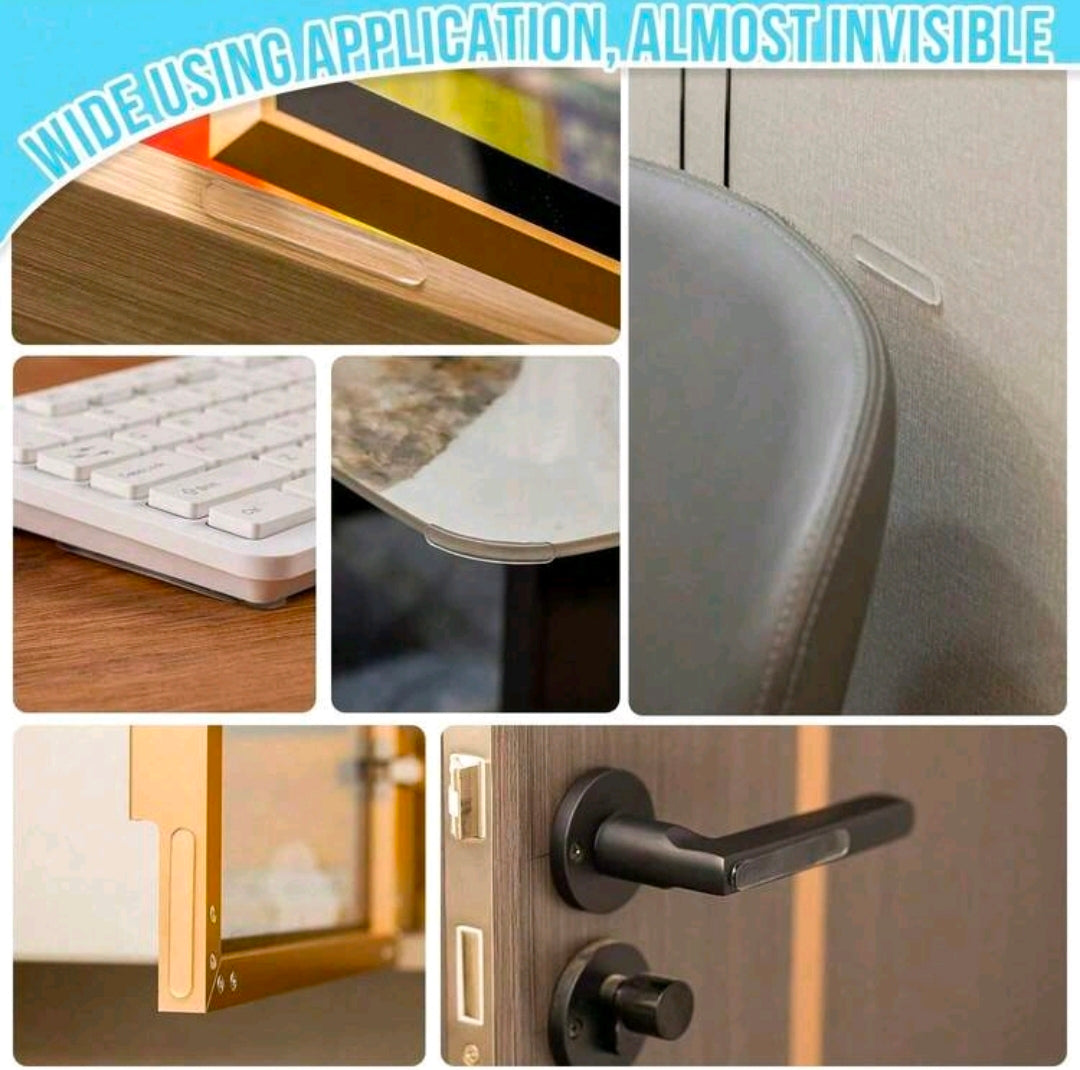 Clear Silicone Anti-Collision Strips – Self-Adhesive Door & Cabinet Dampers (Pack of 10)