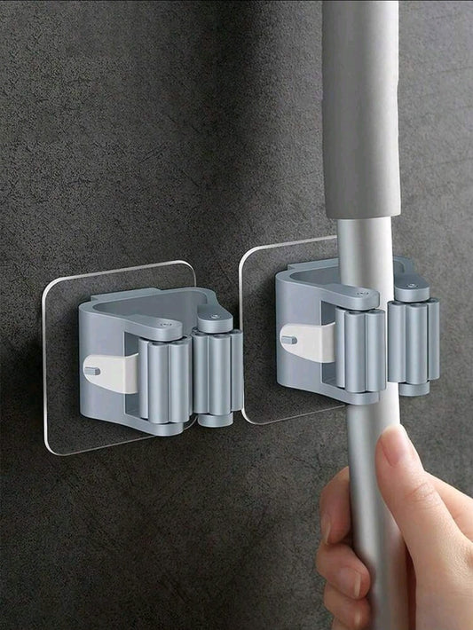 No-Drill Wall-Mounted Mop & Broom Holder