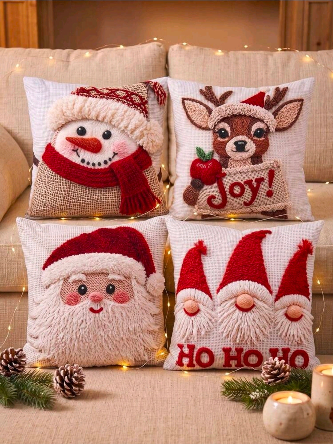 Christmas Character Printed Cushion Covers
