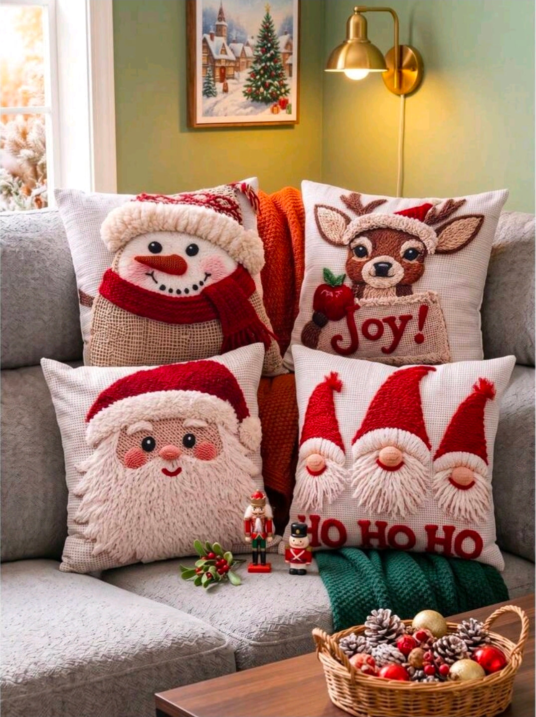 Christmas Character Printed Cushion Covers