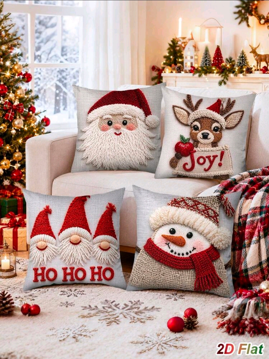 Christmas Character Printed Cushion Covers