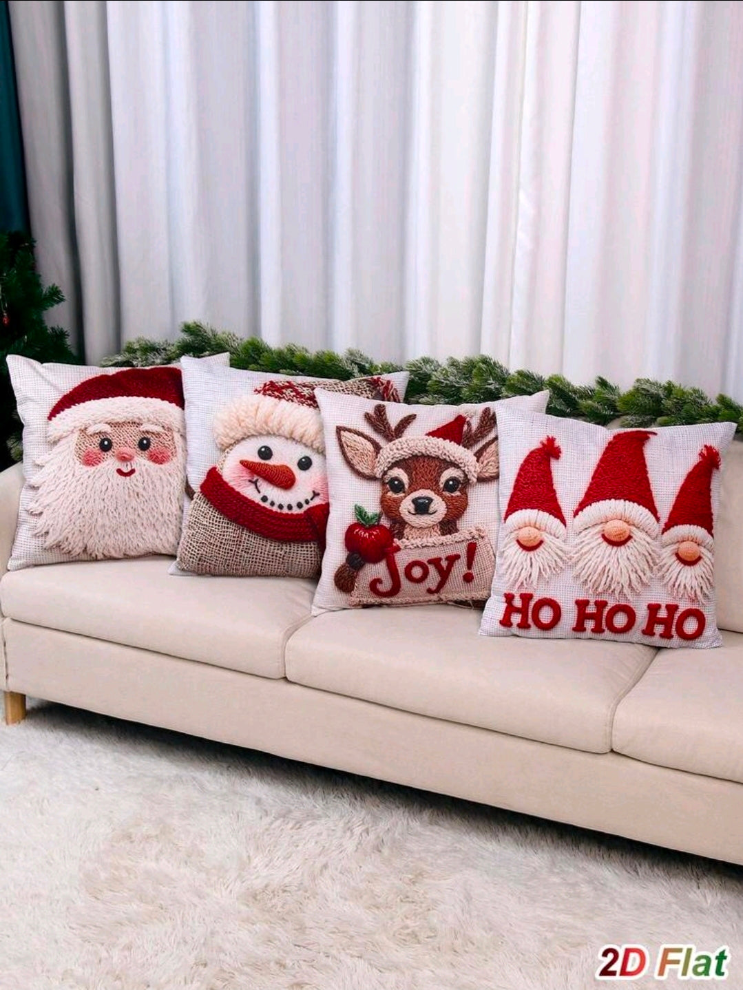 Christmas Character Printed Cushion Covers