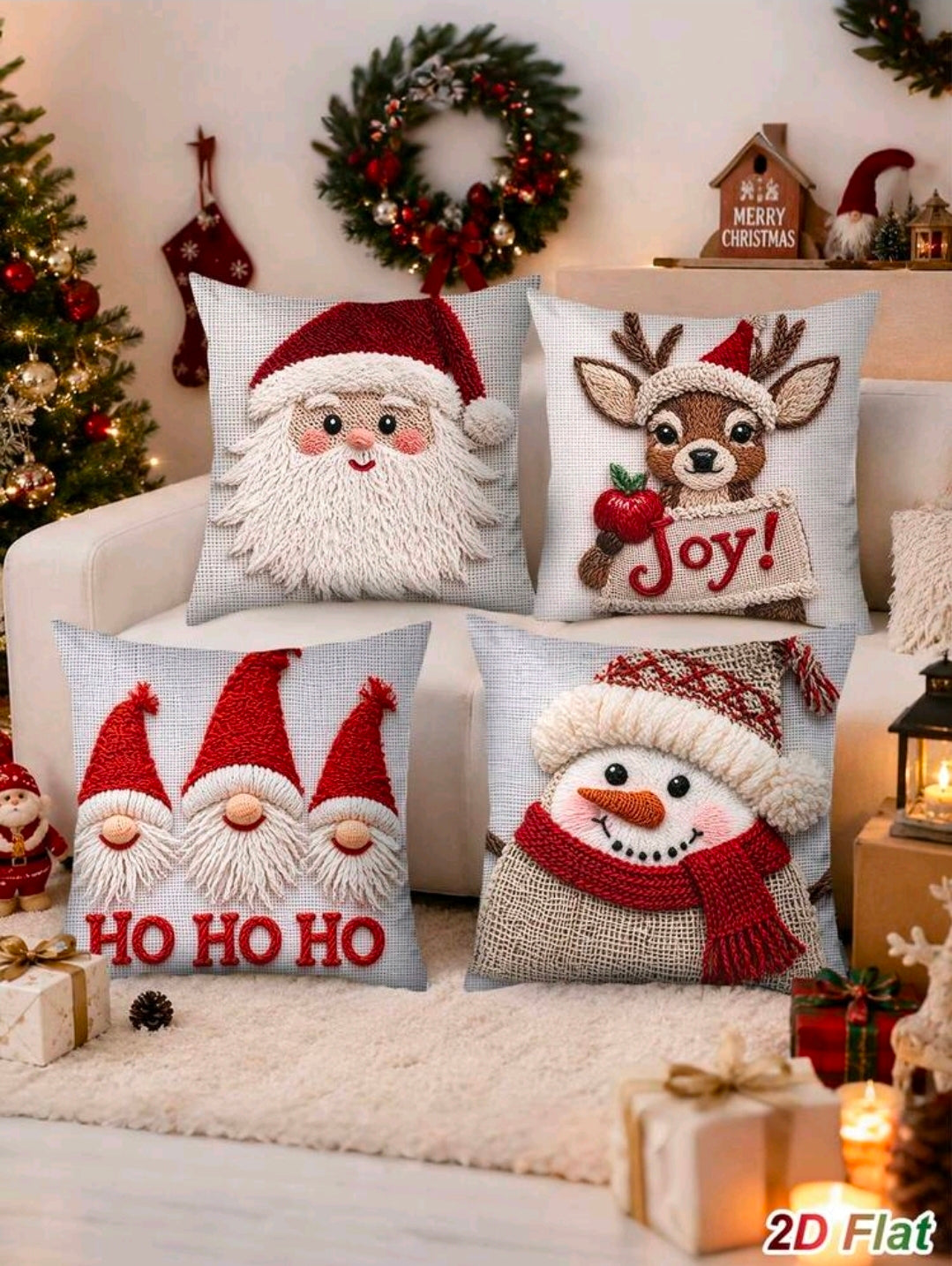 Christmas Character Printed Cushion Covers