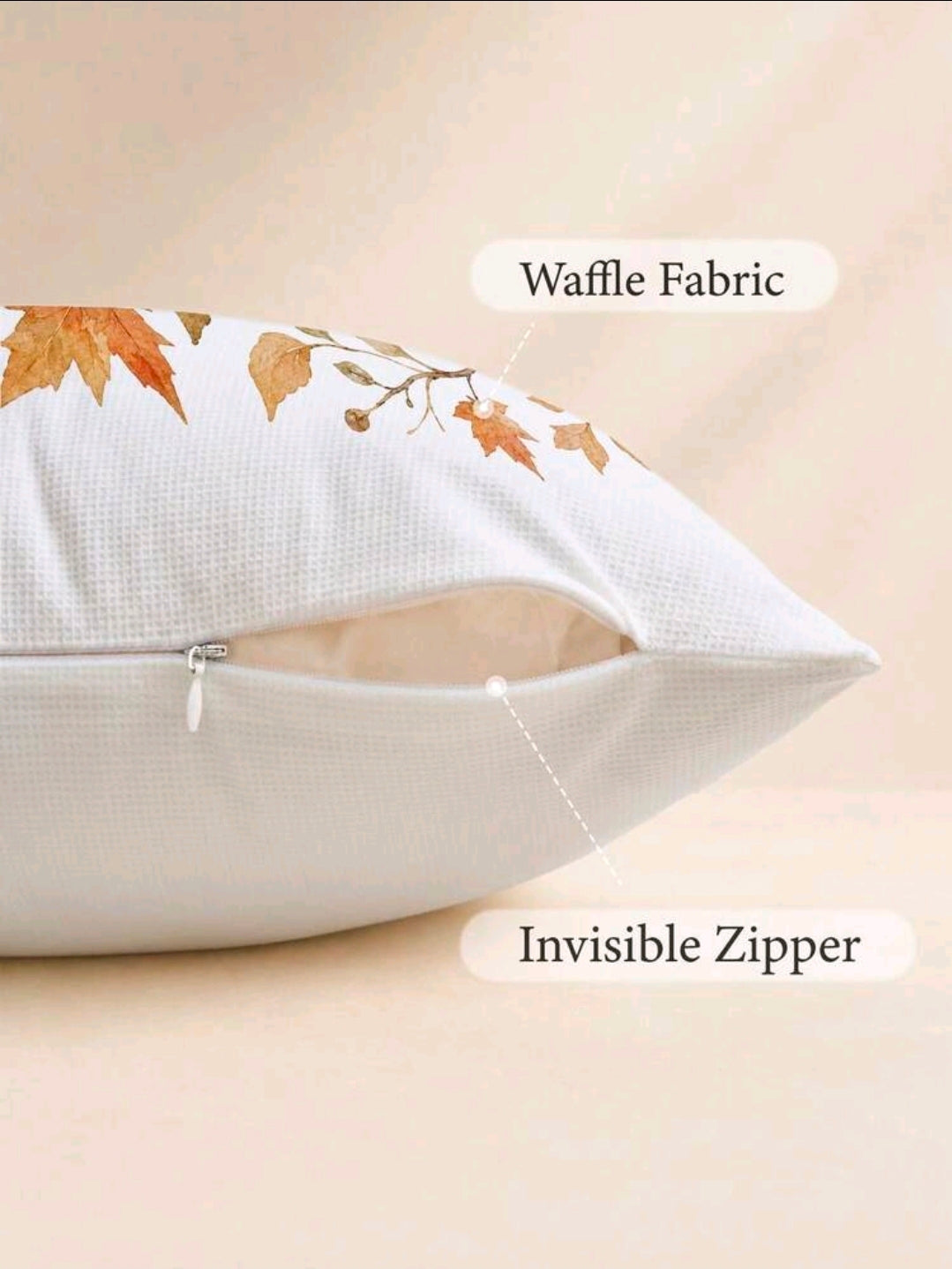 Watercolour Autumn Bird & Leaves Cushion Cover