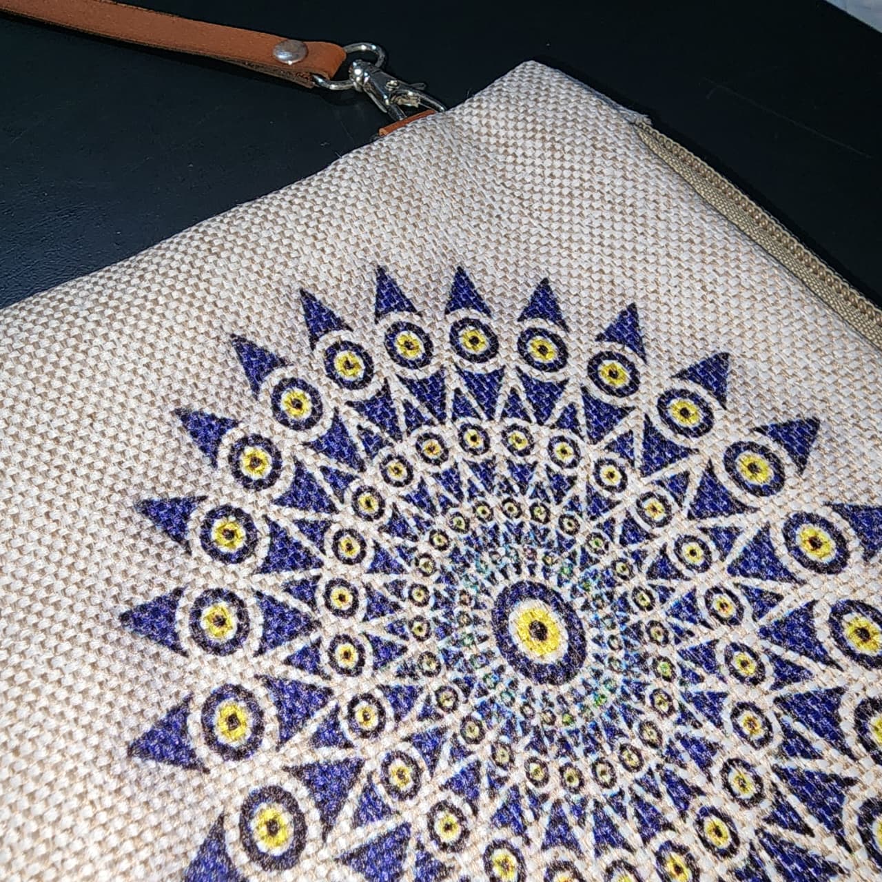 Mandala Pattern Wristlet Pouch