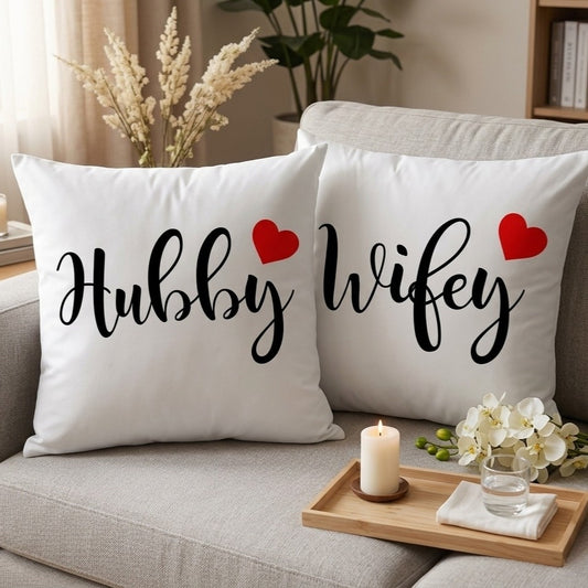 Hubby & Wifey Couple Cushion Covers