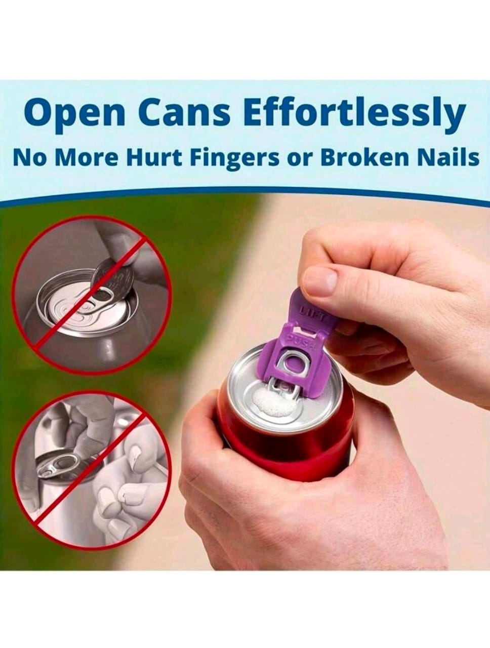 6-Piece Reusable Beverage Can Tab Opener Set