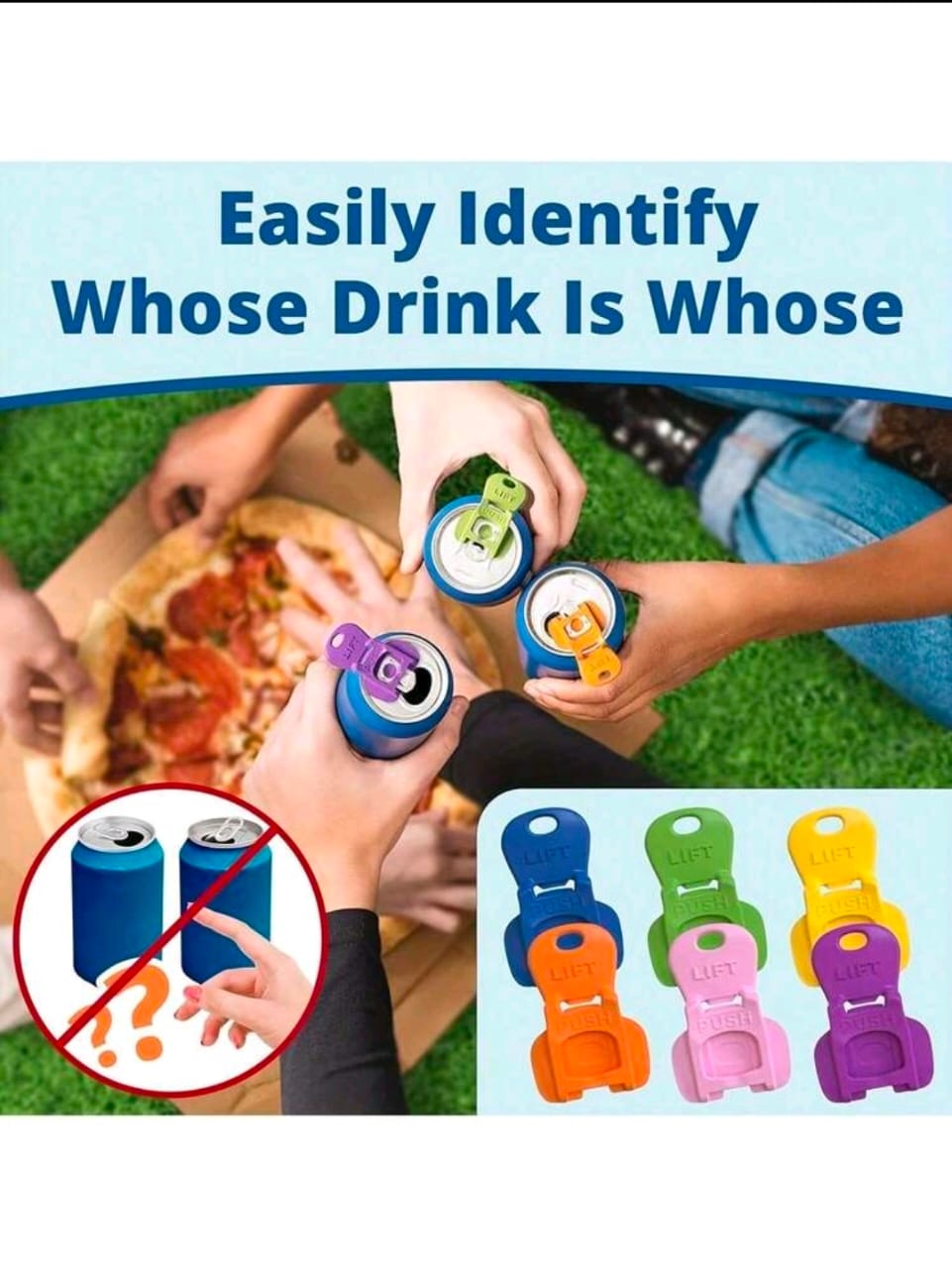 6-Piece Reusable Beverage Can Tab Opener Set