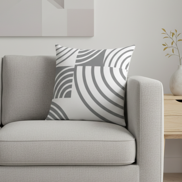 Gray & White "Home" Pillow Covers