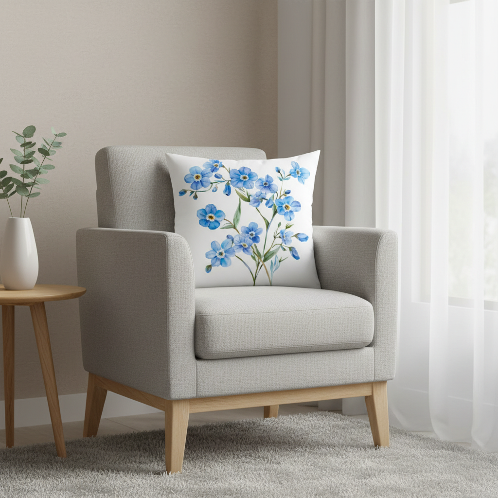 Blue Floral Home Pillow Covers