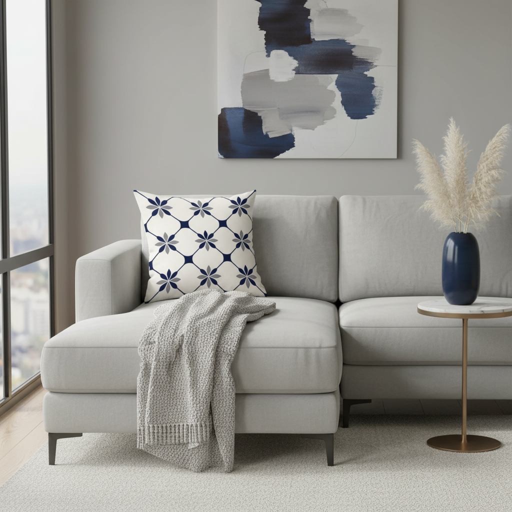 Geometric Floral Pattern Pillow Covers