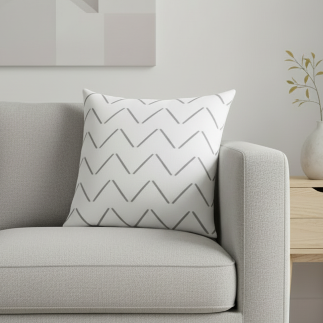 Gray & White "Home" Pillow Covers
