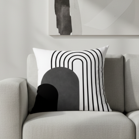 Black & White Arched Line Pillow Covers