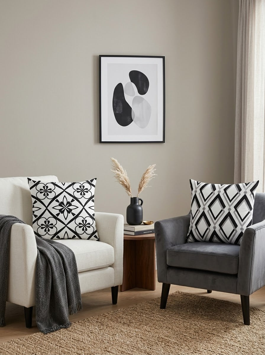 Black & White Graphic Cushion Covers